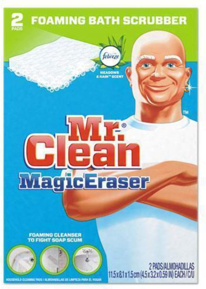 Mr. Clean PAG27141 Magic Eraser Bathroom Scrubber 2 per Box, White