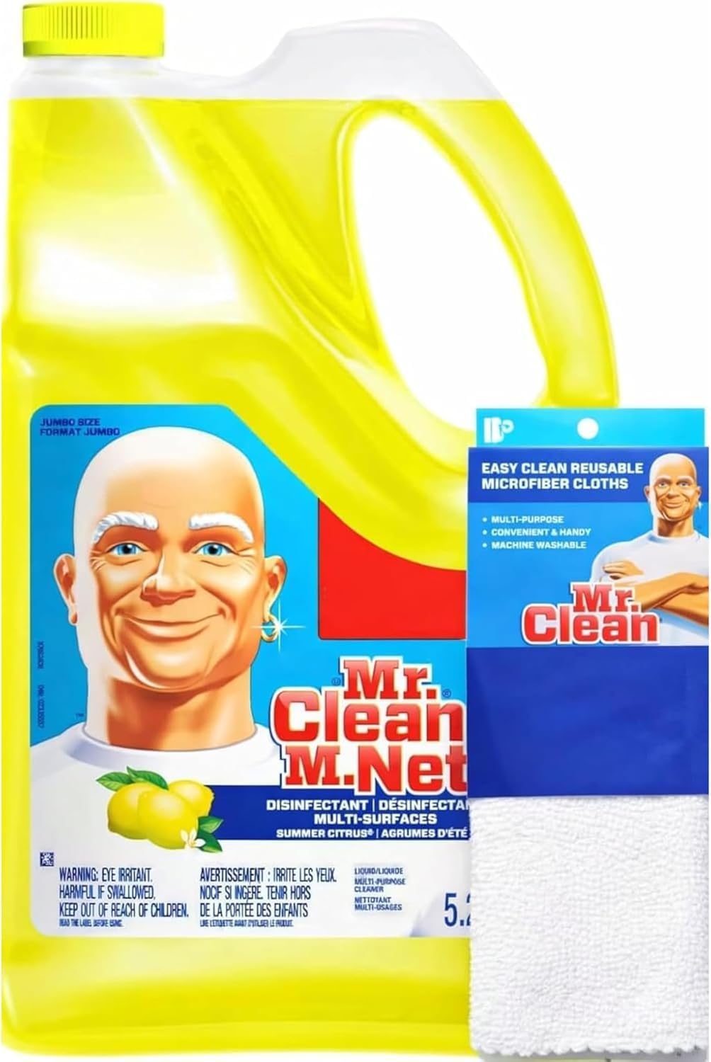 Mr. Clean Multi-Surfaces Summer Citrus Liquid Cleaner, 176 Fl Oz | with Easy Clean Cleaning Cloth