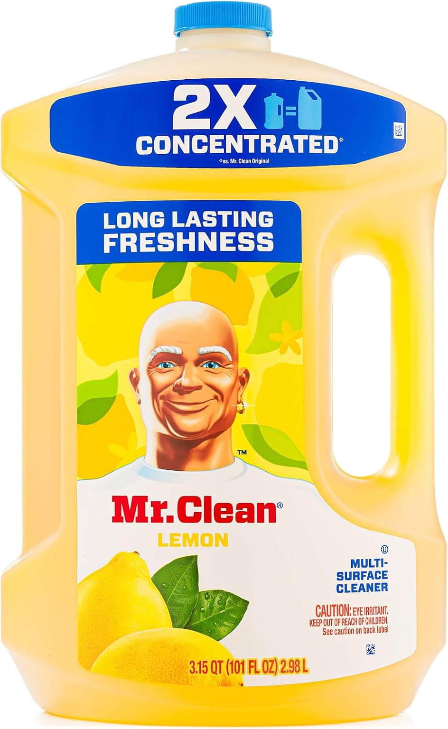 Mr. Clean All Purpose Cleaner, Floor Cleaner for Mopping Home, Bathroom, & Kitchen, Cleaning Liquid for Mop & Bucket, Cleaning Supplies, Multi Surface Cleaner 2X Concetrated Lemon Scent 101 Fl Oz