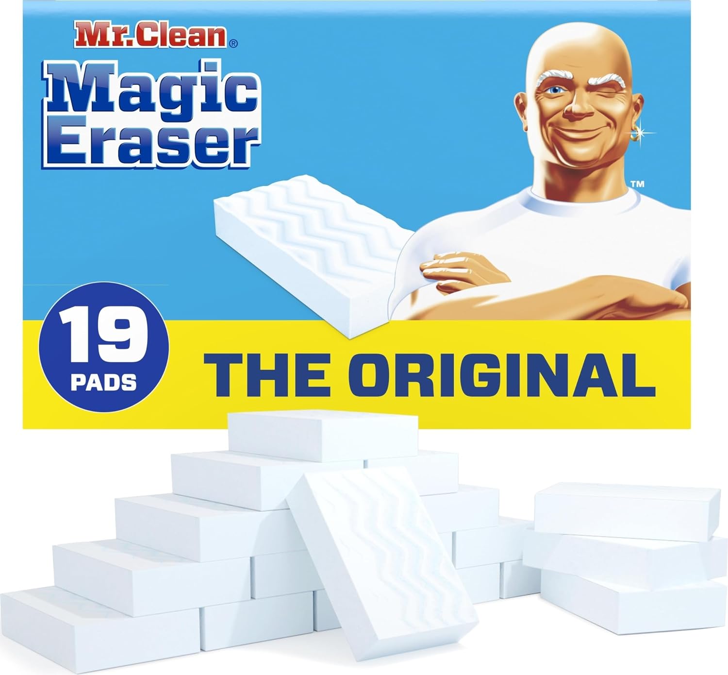 Mr. Clean Original Magic Eraser Cleaning Pads with Durafoam, 19 Count